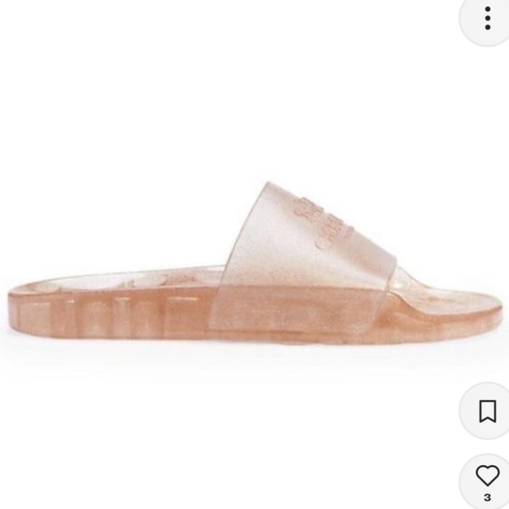 Women's Coach Ulyssa Jelly Dark Gold Glitter Pool Slide Sandals